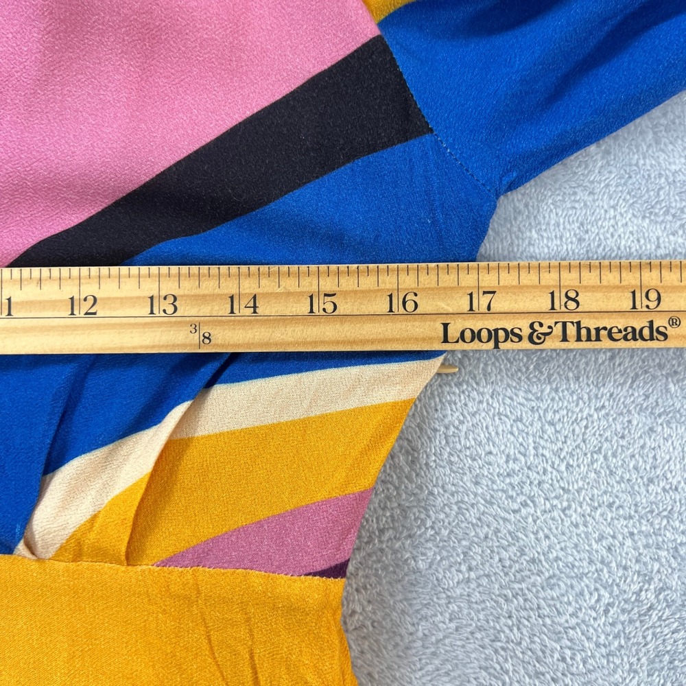 Farm Rio Graphic Heart Chevron Forest Maxi Dress Medium Long Sleeve Multicolor - Picture 9 of 12